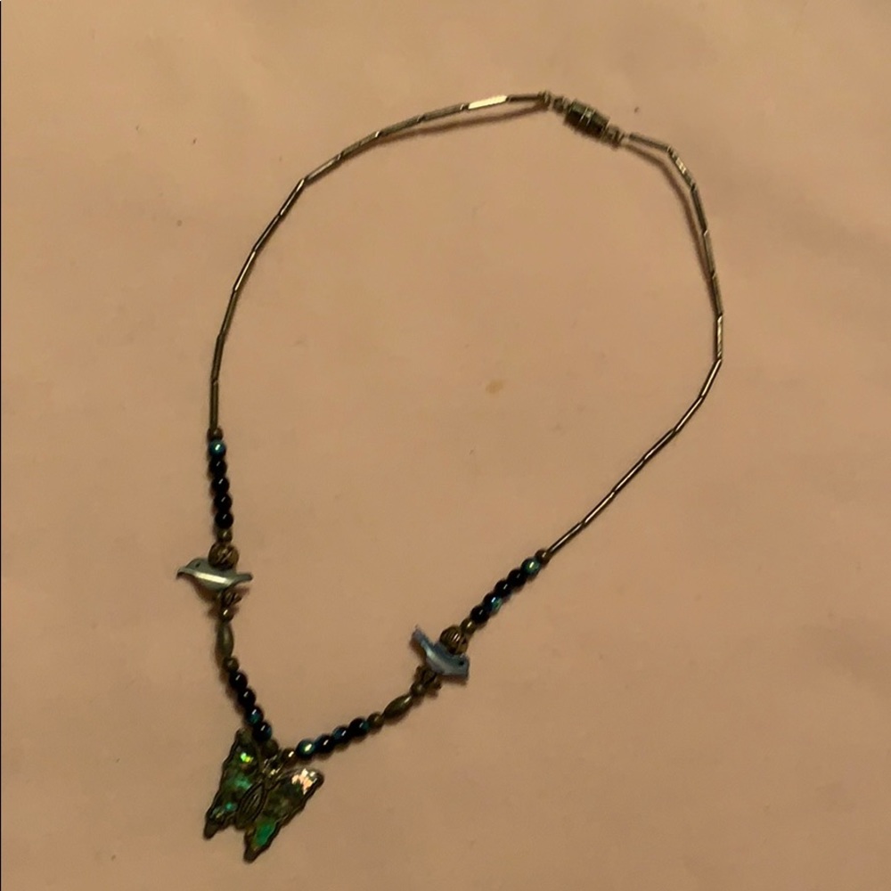 Multi-colored butterfly necklace 15”